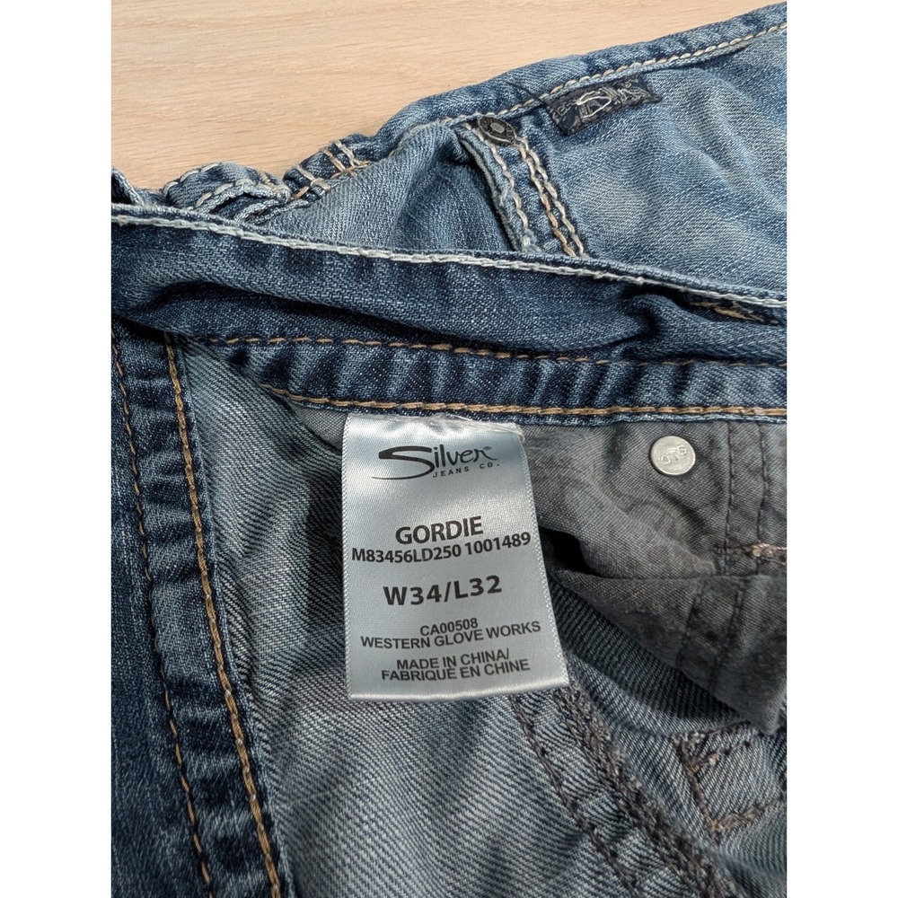 Silver Jeans Gordie Men's Relaxed Dostre Straight Jeans | 34x32 | Y2K - Picture 10 of 15